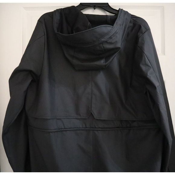 RAINS 18550 Women's Sz Large Black String Parka Waterproof Rain Jacket - Picture 8 of 9